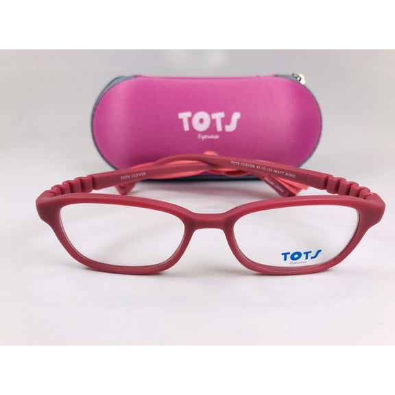 New TOTS Matte Rose CLEVER Eyeglasses for KIDS 47mm with Case & Strap