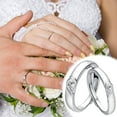 thumbnail image 1 of TopLLC Rings EKG Zircon Heart-to-heart Open Couple Pair Wedding Set couple rings, 1 of 9