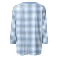 thumbnail image 5 of LISTHA Womens 3/4 Sleeve Tops and Blouses Striped Plus Size Blouses Crewneck Going Out Loose Tunic Tops Spring Summer Shirts Sky Blue 2XL, 5 of 5