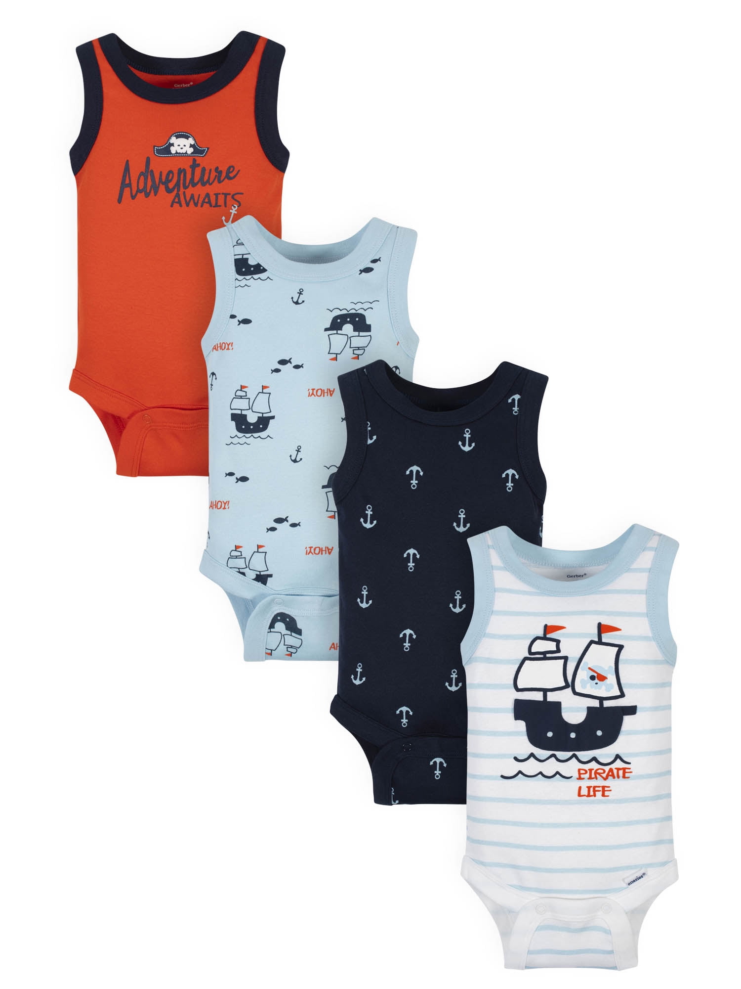 Unisex-Baby Sleeveless Onsies Tank Top Cotton Baby Bodysuit 4-Pack Cardigan Onsies Infants