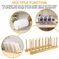 thumbnail image 4 of KUIZAP Plate Racks Wooden Solid Wood Bamboo Plate Racks Multipurpose Shelves Drainboard Kitchen Pot Lid Holder Dish Drain Dish Rack(23*12.5*10.5cm/9*4.9*4.1"(L*W*H)), 4 of 4
