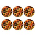 thumbnail image 2 of Disketp Halloween Banner Symbols Funny Coasters,6 Pcs Leather Coasters With Holder, Perfect Housewarming Hostess Gifts,Protect Furniture From Water Marks Scratch And Damage, 2 of 9