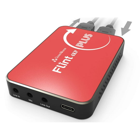 ClonerAlliance Flint 4KP Plus, Pass-Through 4K@60fps, Capture Vidéo 1080p@60fps avec Entrée Micro, Ultra-Faible Latence, Plug&Play. pour Consoles de Jeu, Reflex Numérique