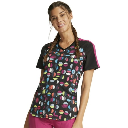 

Cherokee Infinity Scrubs Top For Women V-Neck Print Plus Size CK645 3XL Geo Nouveau