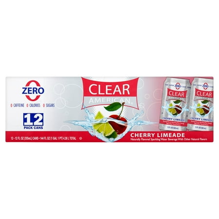 Clear American Sparkling Water, Cherry Limeade, 12 Fl Oz, Pack of 24