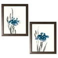 thumbnail image 2 of Gango Home Decor Contemporary Japanese Iris II & III Crop Indigo; Two 11x14in Art Prints in Brown Frames, 2 of 6
