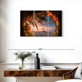 thumbnail image 3 of Elephant Stock Window To Maldives Beach Wall Art - Horizontal Multi Panel Canvas - Living Room Wall Decor - Beach Multi Panel - Black And Orange Decor - 33" x 20", 3 of 8