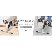 Himaly Portable Under Desk Pedal Exerciser, Holds 240 lbs, Folding Mini Exercise Bike with Adjustable Resistance for Arm & Leg Workout at Office, Home & Therapy