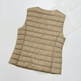 thumbnail image 5 of Women's Puffer Vests Lightweight Button Up Collarless Coat Outdoor Sleeveless Vest Jackets Winter Warm Outwear, 5 of 7