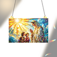 thumbnail image 6 of 89Bloom Our Lady of Fatima Apparition Stained Glass Hologram Ornament, Stained Glass Suncatcher Ornaments Home Decor, Holographic Ornaments, 6 of 7