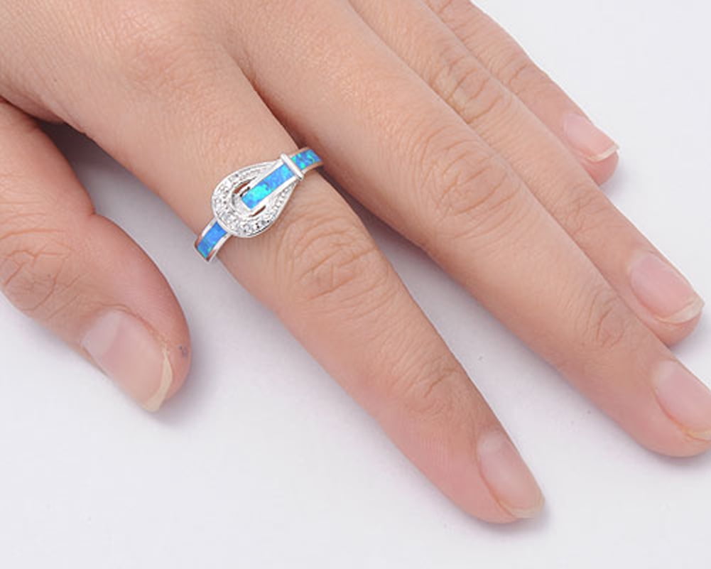 White Opal With Fire Sterling Silver Ring (Design AO21) | GemPundit