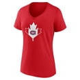 thumbnail image 2 of Women's  Red Montreal Canadiens Canada Day V-Neck T-Shirt, 2 of 3