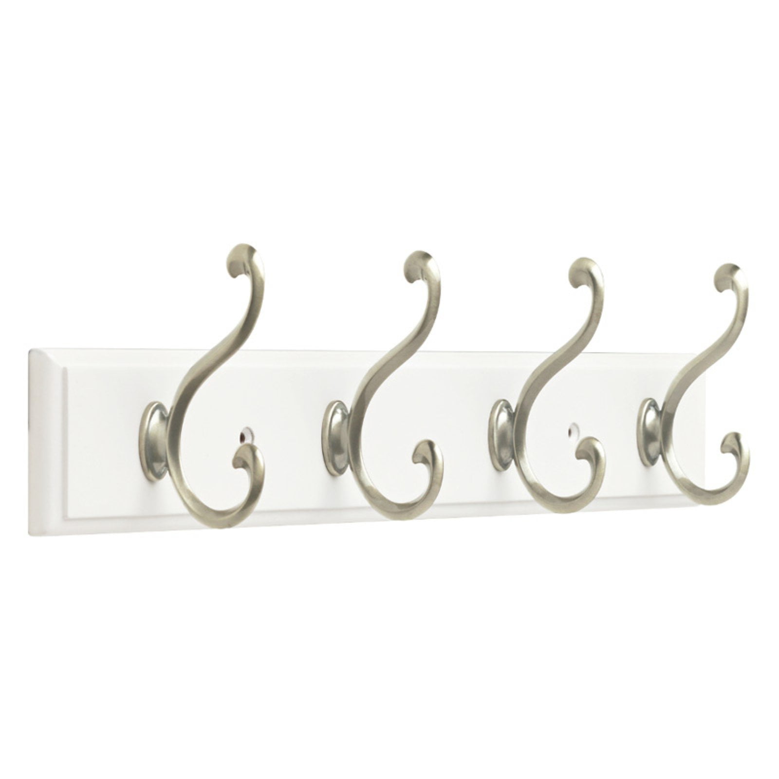 Franklin Brass 16 in. Rail with 4 Light Duty Scroll Hooks in Black and ...