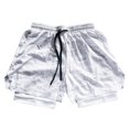 thumbnail image 5 of Mens Swim Trunks with Compresssion Liner Elastic Waist Camouflage Print Board Shorts with Pockets Swim Shorts Beachwear, 5 of 6