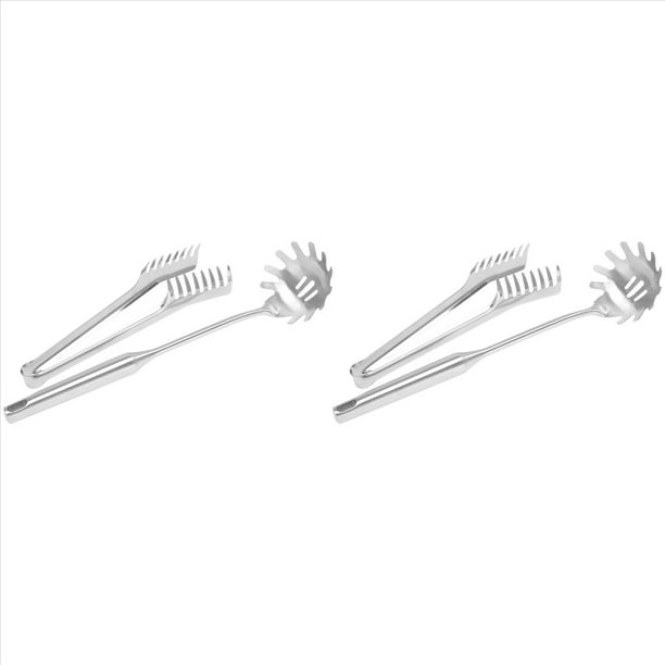 Juego de Servidores de Espagueti de Acero Inoxidable de 4 Piezas, Pinza de Pasta de Espagueti de Acero Inoxidable, Tenedor de Servidor de Cuchara de Pasta
