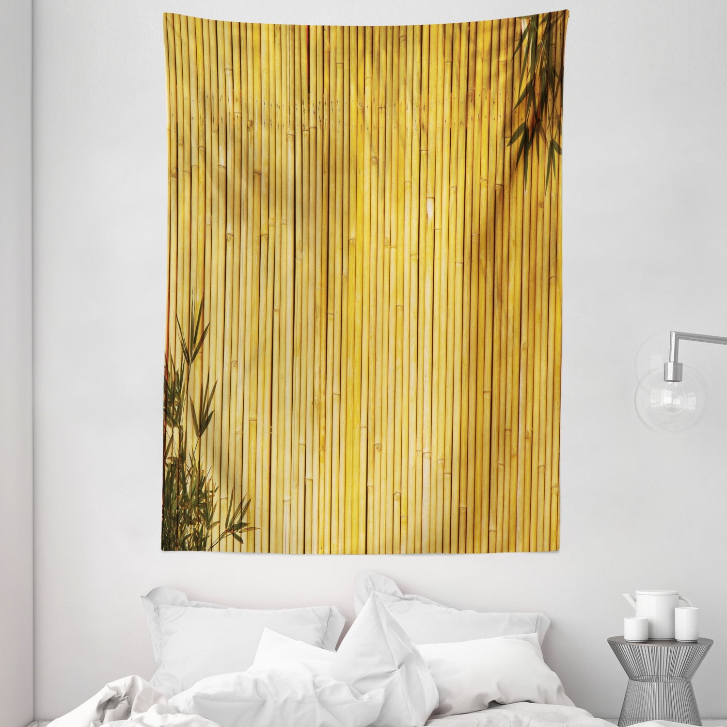 Bamboo Tapestry Bamboo Stems And Leaves Oriental Nature Wood Image Natural Zen Asian Wildlife Theme Wall Hanging For Bedroom Living Room Dorm Decor 60w X 80l Inches Yellow By Ambesonne Walmart Com