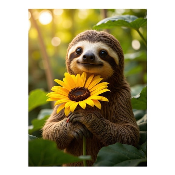 Diamond Art Kits for Adults - 5d Sloth Sunflower Joyful Moment Diamond Painting for Adults, Diamond Art for Adults Beginners, Diamond Painting Kits for Adults for Home Wall Decor