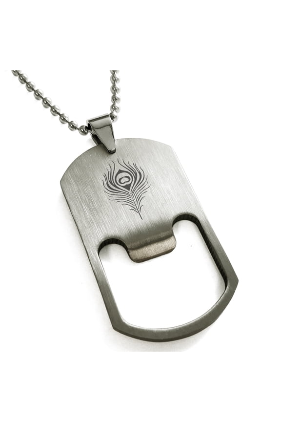 Stainless Steel Hera Greek Goddess of Marriage Engraved Bottle Opener Dog Tag Pendant Necklace
