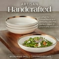 thumbnail image 3 of Maison Neuve Luna 4-Piece Ceramic Dinnerware Plate Set, 36 oz, Cream/Bronze, 3 of 7