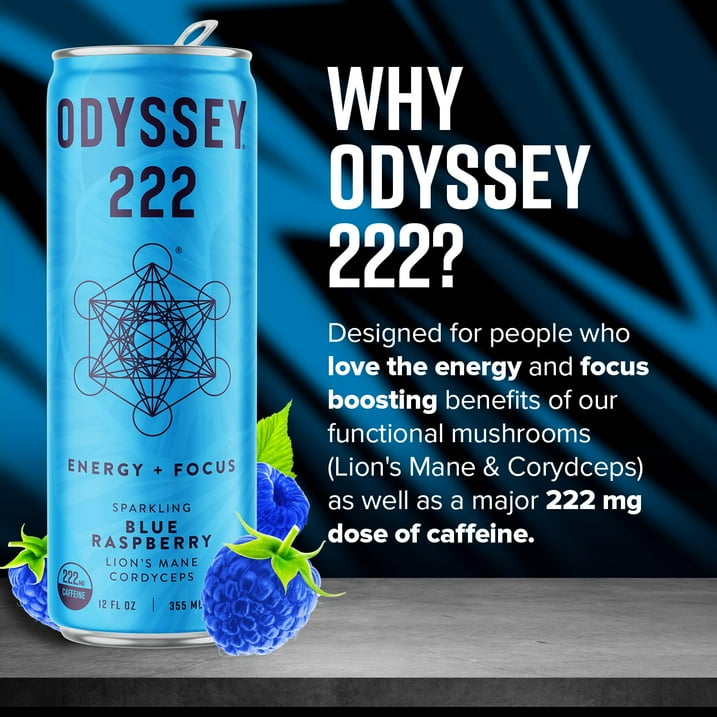 (Pack of 12) Odyssey Elixir Beverage Sparkling Blue Raspberry 12 Fo