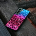 thumbnail image 4 of FINCIBO Soft Rubber Cover Case for Samsung Galaxy S22 6.1" 2022 (NOT FIT Samsung Galaxy S22+ / S22 Plus 6.5" 2022/Galaxy S22 Ultra 6.8" 2022), Blue Glitter Sparkle With Black Pink Glitter Leopard, 4 of 5