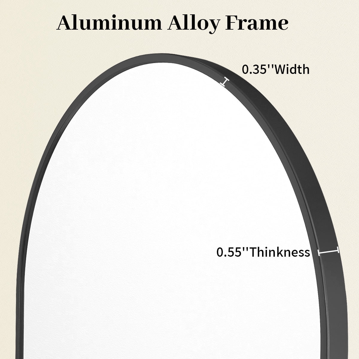 AUROMIR 20"x30" Arched Wall Mounted Bathroom Mirror Arched Vanity Mirror, Black