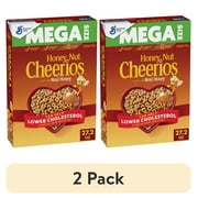 (2 pack) Honey Nut Cheerios, Heart Healthy Gluten Free Breakfast Cereal, Mega Size, 27.2 oz