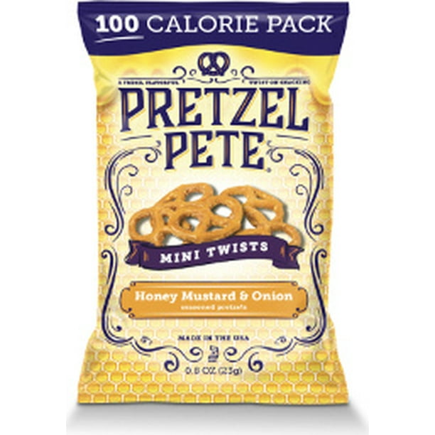 Pretzel Pete 100 Calorie Honey Mustard Onion Mini Twist Pretzels, 12 Ct