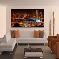 thumbnail image 3 of New York City View From New Jersey Wall Art City Skyline Picture Canvas Art Downtown Night Framed Painting Wall Decor For Home Office Bedroom Livingroom Ready to Hang, 3 of 6