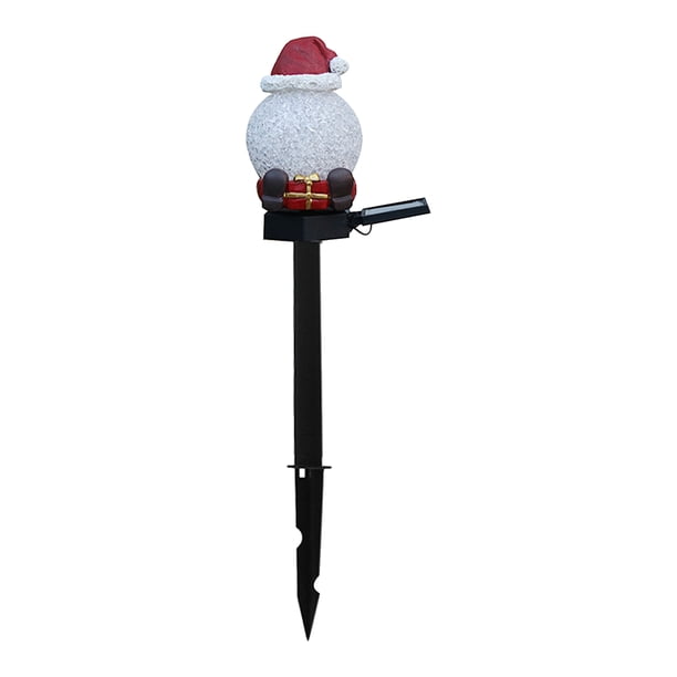 Luces solares navideñas Estacas decorativas para exteriores Luces Papá Noel con sombrero rojo Luz ca CACAGOO 1 pieza