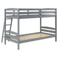 Benjara Diana Twin Over Twin Bunk Bed, Safety Rails, Slanted Ladder