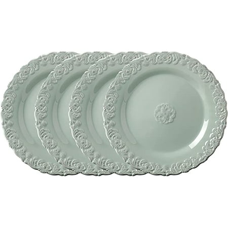 

A&B Home 10 Porcelain Dinner Plates Ceramic Pasta Salad Steak Plate Set Large Serving Plates for Thanksgiving & Christmas Set of 4(Blue)