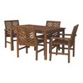 thumbnail image 3 of Walker Edison 5-Piece Chevron Outdoor Patio Dining Set in Dark Brown, 3 of 7