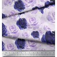 thumbnail image 3 of Soimoi Purple Cotton Duck Fabric Grandiflora Roses Floral Printed Craft Fabric by the Yard 44 Inch Wide, 3 of 3