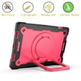 thumbnail image 2 of Galaxy Tab A8 10.5" Case 2022(SM-X200/205/X207), Allytech 360° Rotating Hand Strap & Handle Kickstand Kidsproof Hybrid Protective Shoulder Strap Case for Samsung Tab A8 X200 2022, Rose+Black, 2 of 7