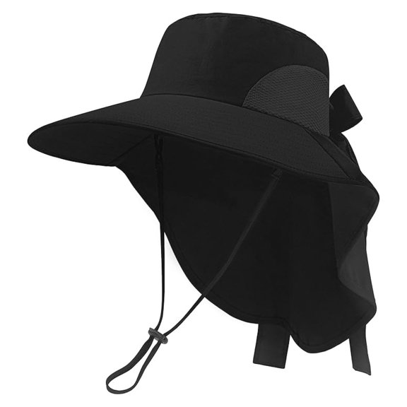 Sun Hat for Women Men UPF 50  Rollable Wide Brim Gardening Beach Hat with Neck Flap - Summer Travel Cap