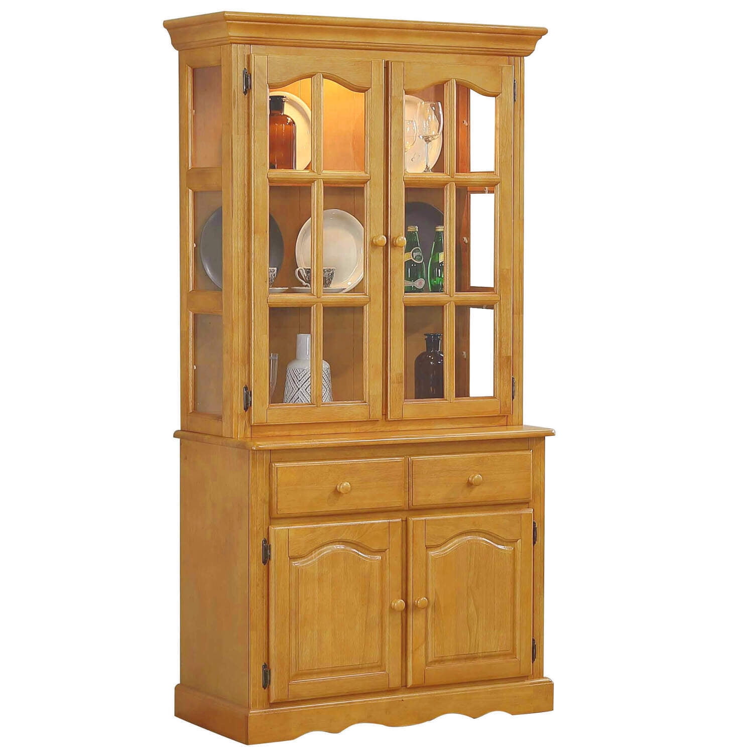 Oak china hutch discount