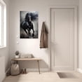 thumbnail image 3 of ZHONGYUTONG Horse Canvas Wall Art Black Running Horse Picture Print Animal Painting Poster for Living Room Decor Framed (12.00" x 18.00"), 3 of 5
