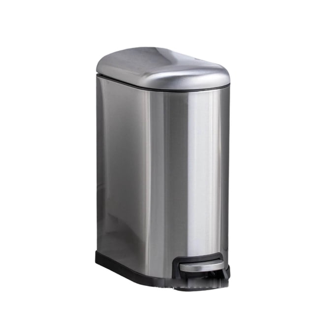 10L Stainless Steel Step Can With Inner Soft Close Lid For Kitchen Living Room And Use Strong Bag J Bags Small Draw String Bags Small Bags with Handles Waste Liner Super Large Bags Yard Bag Heft Bag