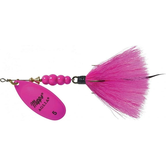 Mepps Dressed Treble Spinner 1/2oz Size 5 Hot Pink/Pink - B5ST HP-PK