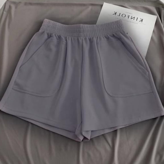 Alllist Women's Shorts Short Mid Solid Gray Pull On Skorts