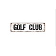 thumbnail image 1 of Letrero de club de golf con mensaje de golfista jugando al golf en el hoyo 19, hora de salida, casa club, letrero de metal rústico para calle o placa con nombre para puerta, tamaño: 4 x 16 pulgadas, 1 of 4