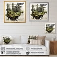 thumbnail image 4 of Designart "Architectural Study: Fortresses II" Fortresses Floater Framed Wall Art Living Room, 4 of 5