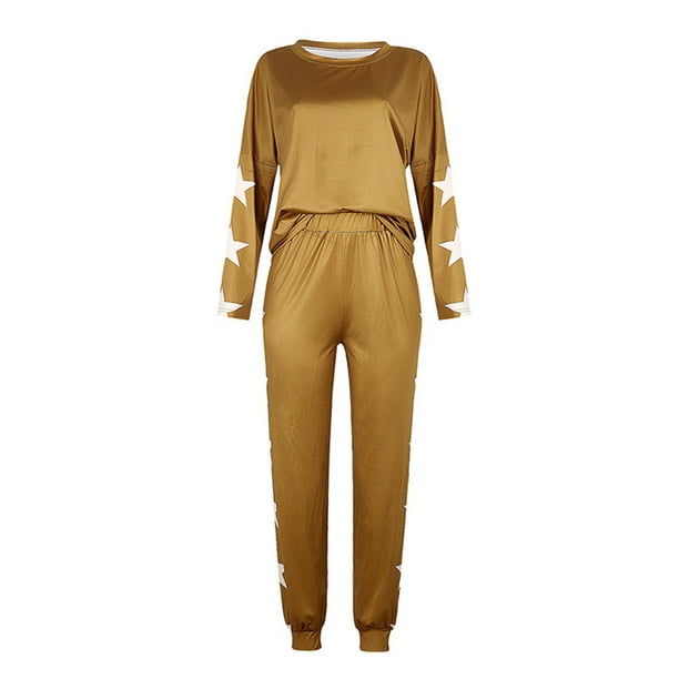 Pantalones de manga larga estampados sueltos de moda para mujer, traje informal de dos piezas Wmkox8yi bvn2454