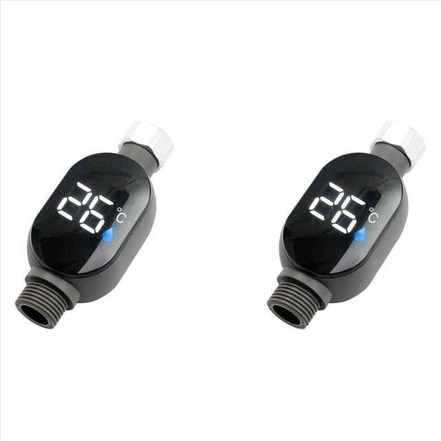 2X Medidor de Temperatura de Ducha con Pantalla Digital LED, Lectura Instantánea, Termostato de Baño Impermeable para el Hogar.
