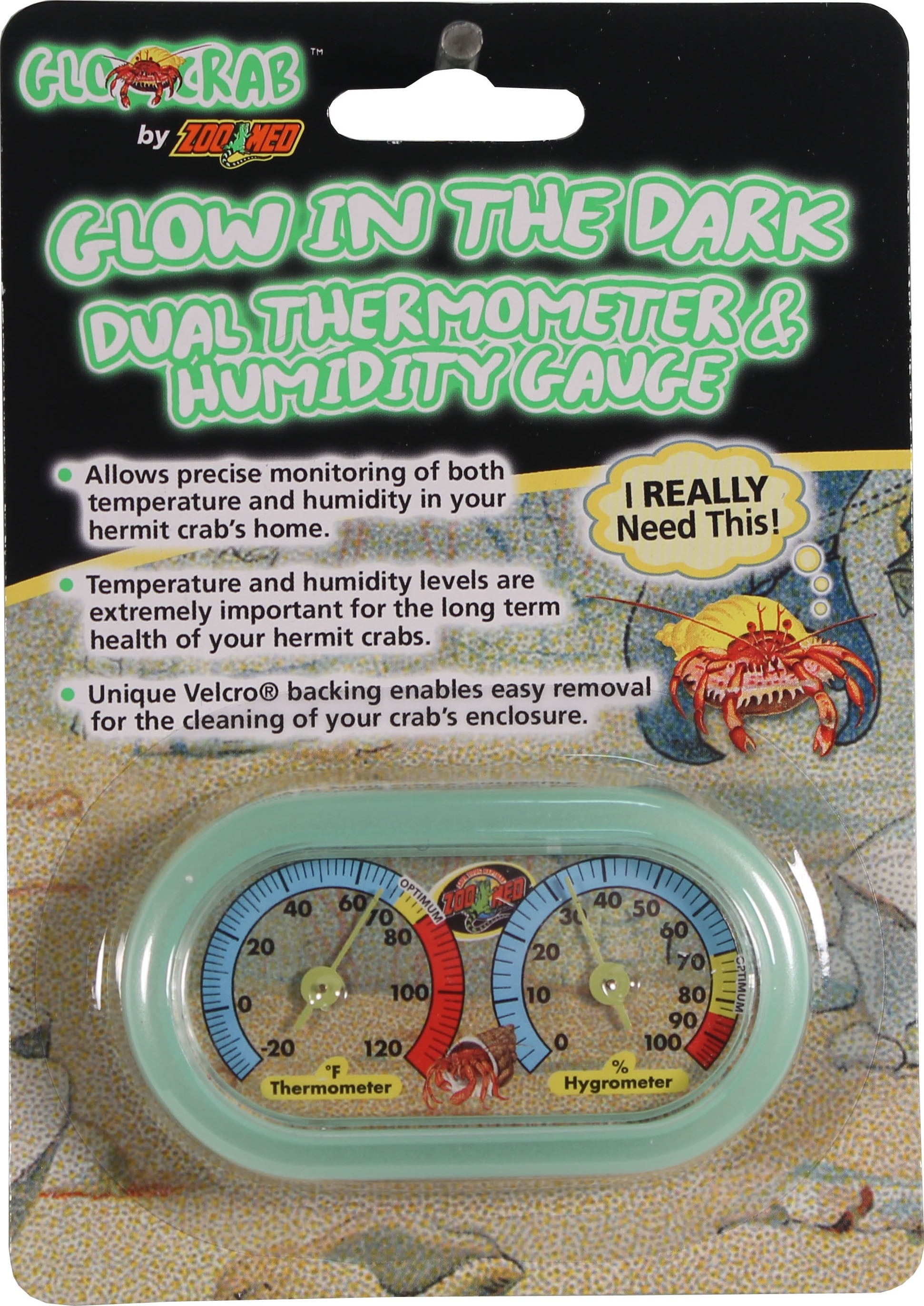 Zoo Med Laboratories IncHermit Crab Dual Thermometer And Humidity
