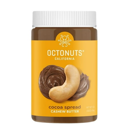 Octonuts Cocoa Cashew Spread – 16 oz, Chocolate Nut Spread, Gluten-Free, Vegan, Non-GMO, Soy and Dairy-Free, Peanut-Free, No Palm Oil – Smooth Cocoa Cashew Cream for Guilt-Free Treats & Snacks