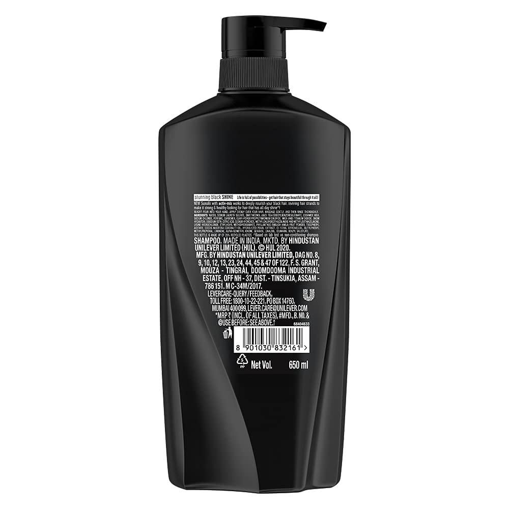 Sunsilk Stunning Black Shine Shampoo 360 ml, With Amla + Oil & Pearl  Protein, Gives Shiny, Moisturised, Fuller Hair