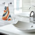 thumbnail image 5 of Yayeee Kitchen Hanging Hand Towels Set of 2 with Loop Bathroom Absorbent Tie Towel, Beige Abstract Wavy, 5 of 7