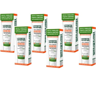 6 Pack - TheraBreath Fresh Breath Dentist Formulated Fluoride Free Toothpaste, Mild Mint, 4 Ounce